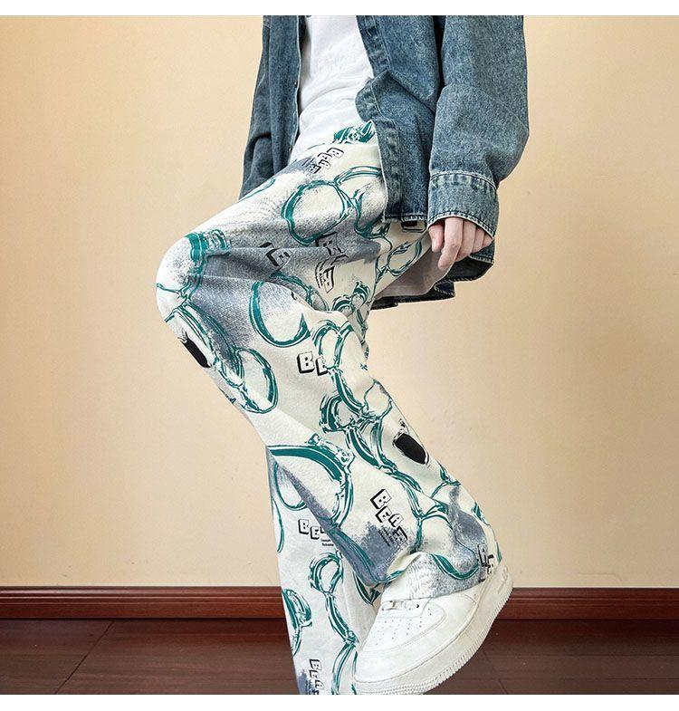 Product Introduction of Autumn Dopamine Wide-Leg Pants for Men, Trendy Brand, Small Design, New Style, Student Straight Loose Casual Versatile Long Pants wide  ribcage  outfit celana  maharani  kemala celana  kulot  lope  lope 8