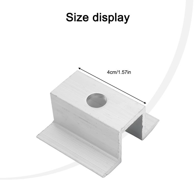 10Pcs Solar Middle Clamp PV For Frame Height 25-50MM Aluminum Alloy Solar Access 3