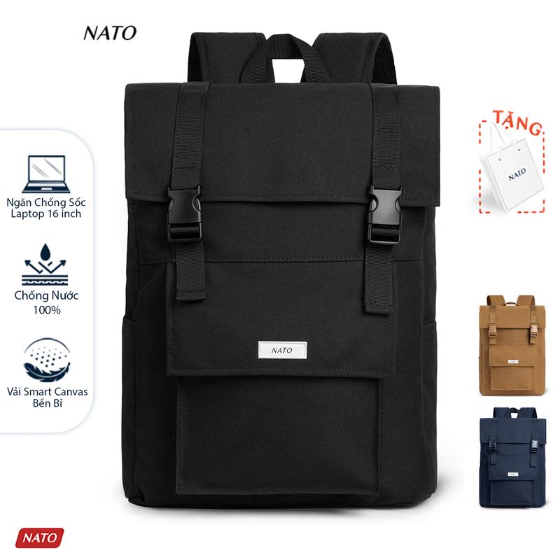 Balo NATO "Bump - Backpack" Sợi Vải SmartCanvas/Deluxe Ba Lô Đựng Laptop Nam Nữ Đẹp Đi Học Đi Làm Đi Chơi Đen Xanh Đeo Vai Bag Túi