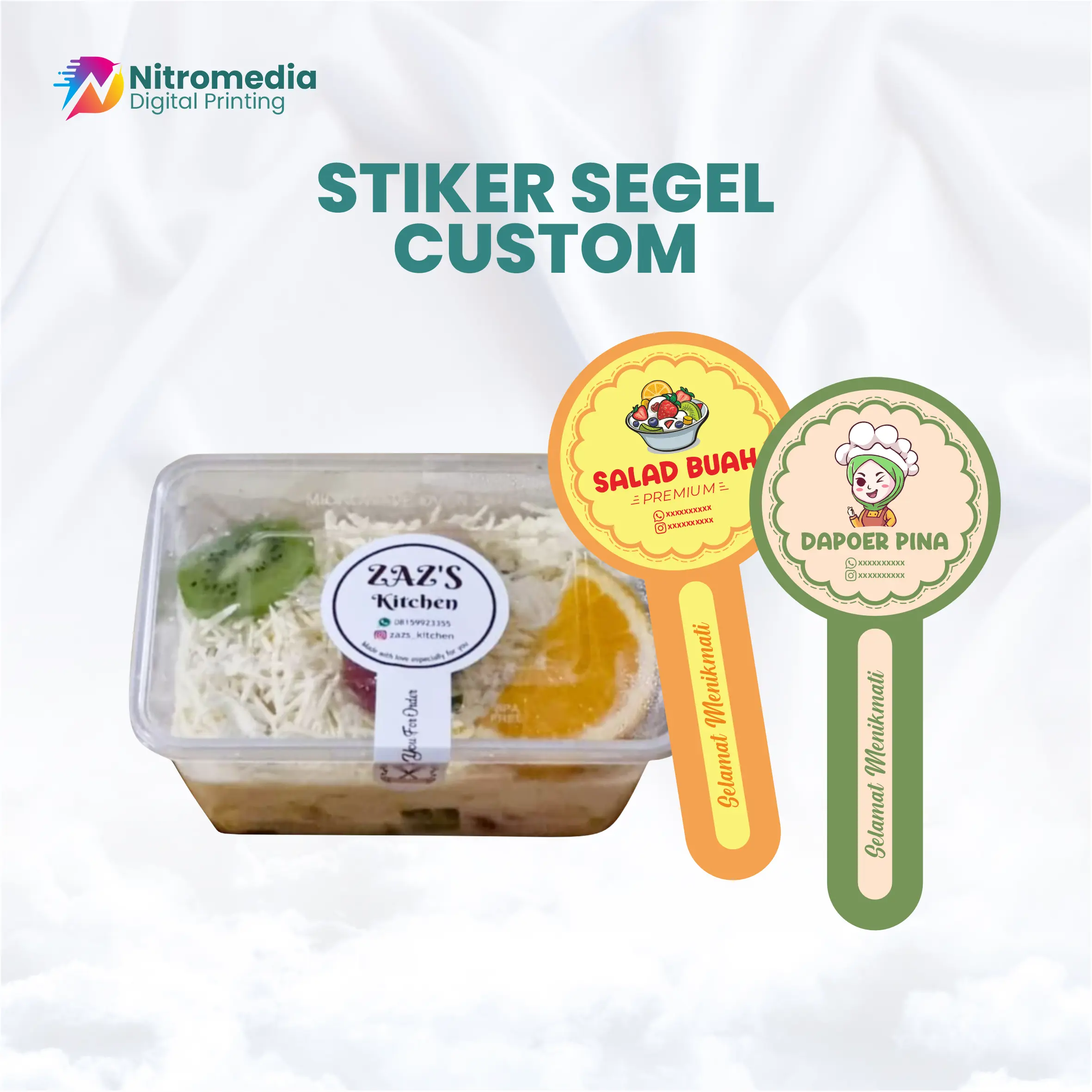 CETAK STIKER SEGEL CUSTOM BAHAN CHROMO 100PCS Label
