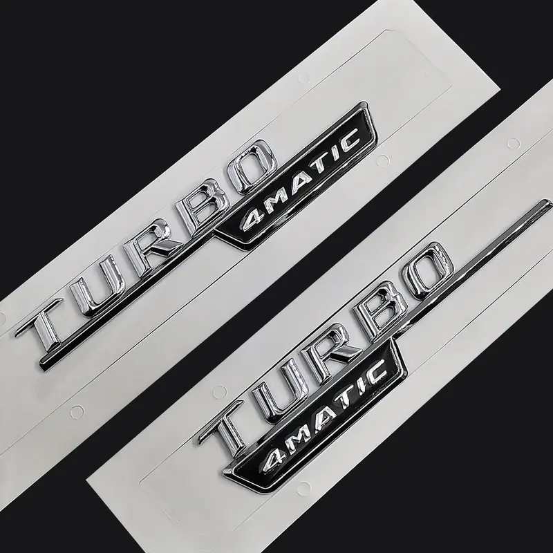 Thư biểu tượng cho Turbo 4matic AMG Huy hiệu Fender Logo Xe dán phong cách cho Mercedes Benz AMG bóng đen 4