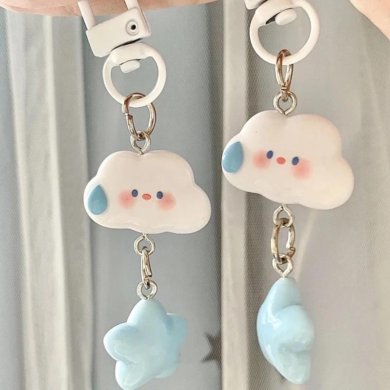 Dây Chuyền Chìa Khóa Hình Đám Mây Hoạt Hình, Thiết Kế Dễ Thương, Phụ Kiện Chìa Khóa Ô Tô, Thích Hợp Cho Túi Xách Nữ Và Túi Xách, Mặt Dây Chuyền, Móc Chìa Khóa, Quà Tặng Tình Bạn
