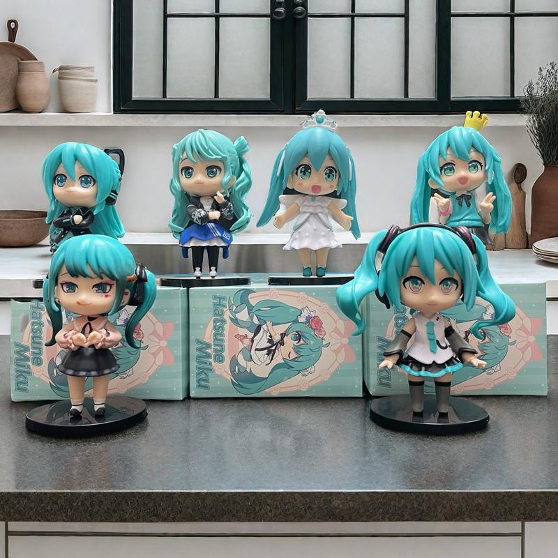 Product Introduction of Mô Hình Nhân Vật Hatsune Tương Lai, Hàng Mới Về, 6 Mũ Nhỏ Quà Tặng Hàng Hóa Anime, Bộ Dụng Cụ Nhà Để Xe Ô Tô, Đồ Trang Trí Mô Hình, Bộ Sưu Tập 1417 Người 3