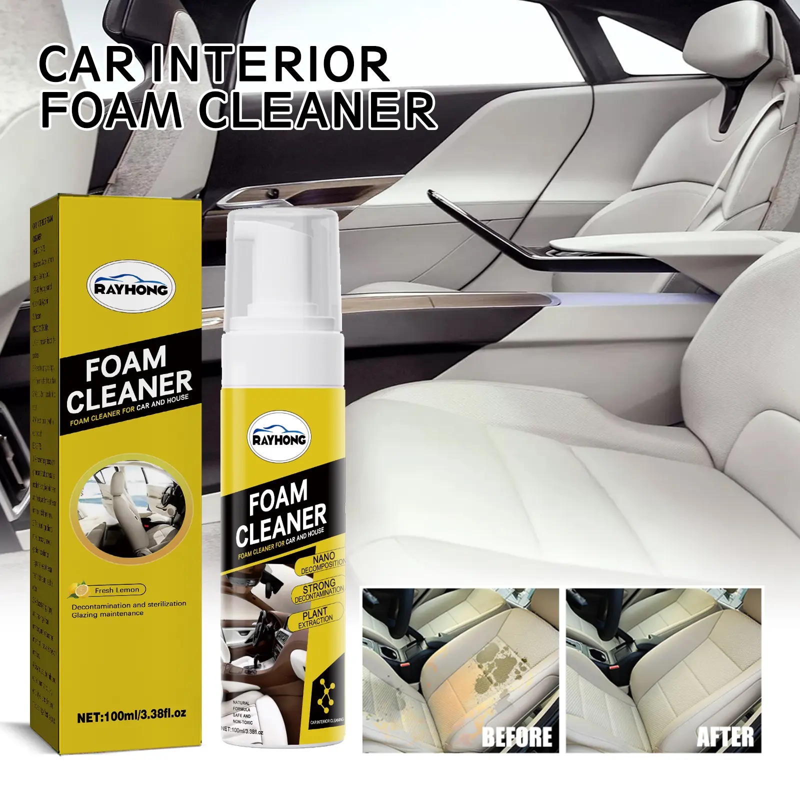 Car Interior Foam Cleaner;Multipurpose Foam Cleaner Spray;Household Foam Cleaner
