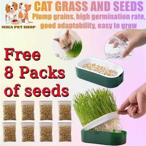 【Free 8 packs of seeds】Cat Grass Seeds + Soilless Cultivation & Potted Pet Grass