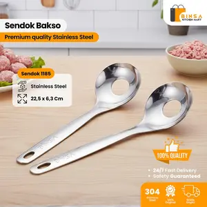 BINSA - Sendok Bulat Bakso Stainless Ukuran Kecil Anti Lengket Cetakan Pentol Rapi 1185