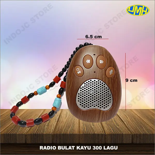 Radio bulat kayu Pemutar Lagu Paritta Buddha Isi 300 Sutra Digital Mantra Portable