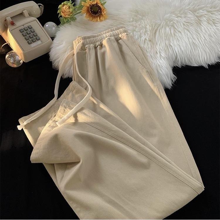Quần Dài nam nữ ống suông chất vài ka ki mềm mịn cạp chun có dây rút Menswear Thun 5