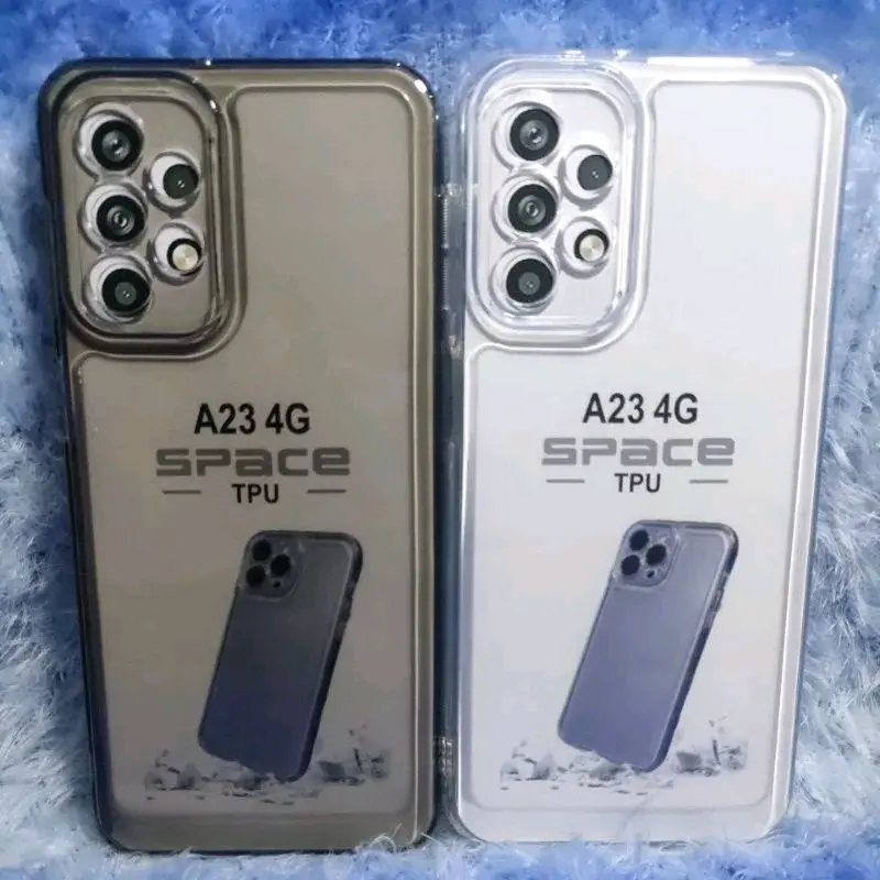 Soft Case Clear Black Space Transparan Sam A23 4G/5G Silikon Pelindung Camera 0