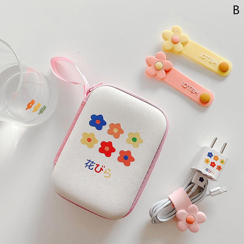 Product Introduction of [xtv]Cute Cartoon Fruit Flower Pattern Headphone Data Cable Storage Bags Charger Power Bank Rectangular Box Zipper Bag Pouch 23