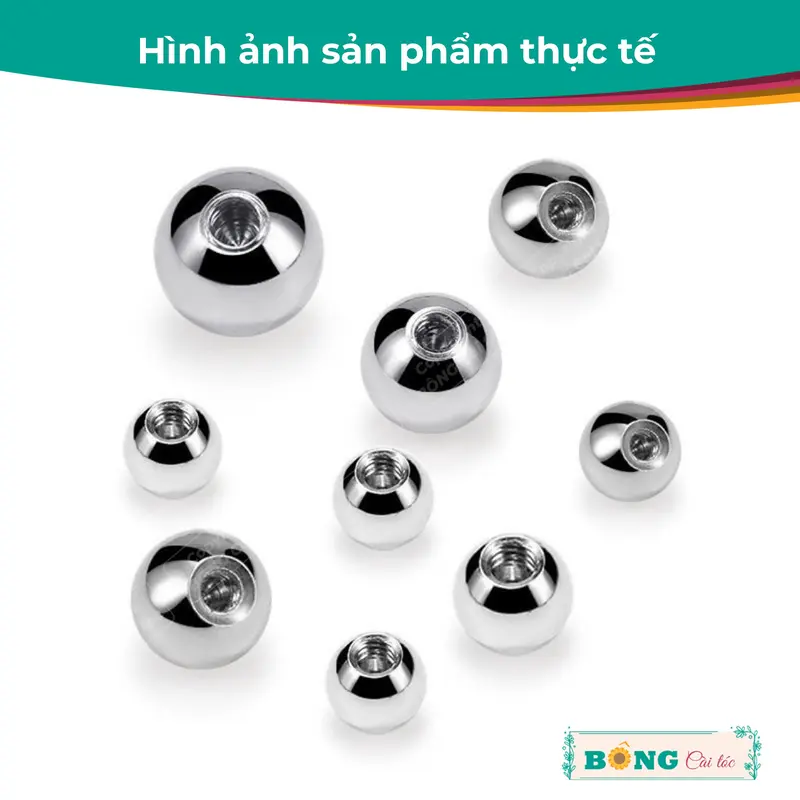 Chốt bi vặn cho khuyên tai chất liệu thép 316L không gỉ nhiều kích thước PKK90 - chốt khuyên tai BÔNG Cài Tóc 7