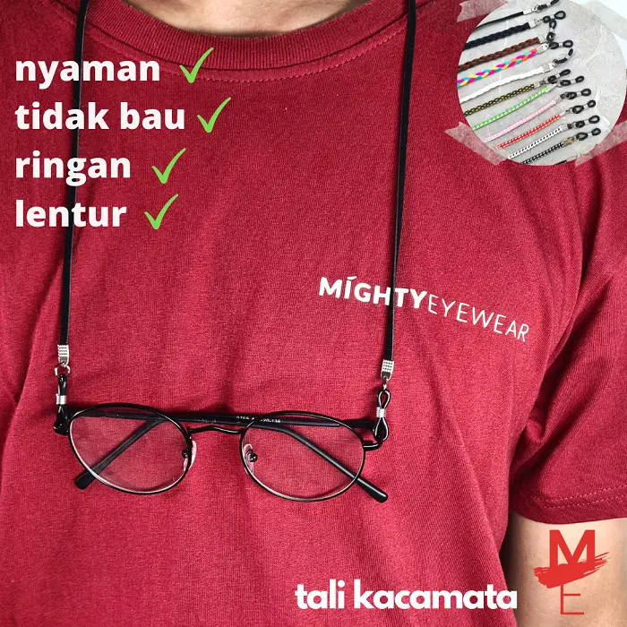 H㊛NW KALUNG TALI KACAMATA & MASKER UNTUK PRIA WANITA WARNA WARNI HITAM S✉8U