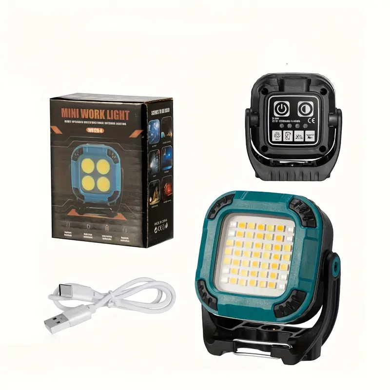 Đèn làm việc COB Cầm Tay Đèn pin EDC, có thể sạc lại, với đầu xoay 360 °, đế từ tính, 14 chế độ, thích hợp để cắm trại, bảo trì và các tình huống khẩn cấp 6