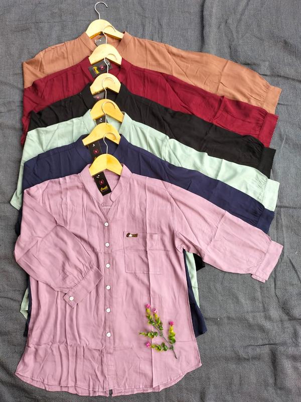 atasan wanita bahan rayon twill lengan Panjang 3