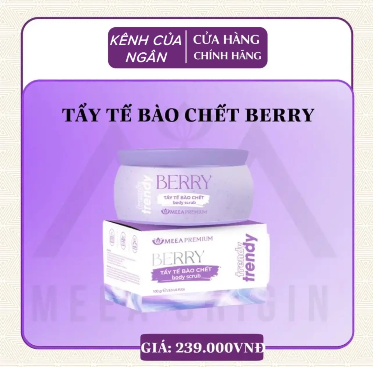 Tẩy tế Bào Chết MEEA - Hỗ trợ làm sạch da Da giúp da sáng khỏe mền mịn