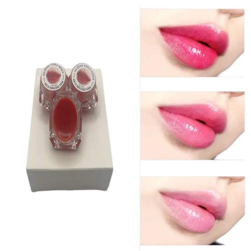 Dưỡng môi Collagen giảm thâm, kích màu môi sau phun xăm, dưỡng môi căng bóng, mềm mượt hũ 5g 3