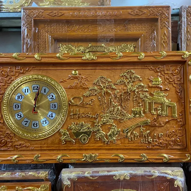 Đồng hồ treo tường gỗ gõ đỏ cao cấp 5