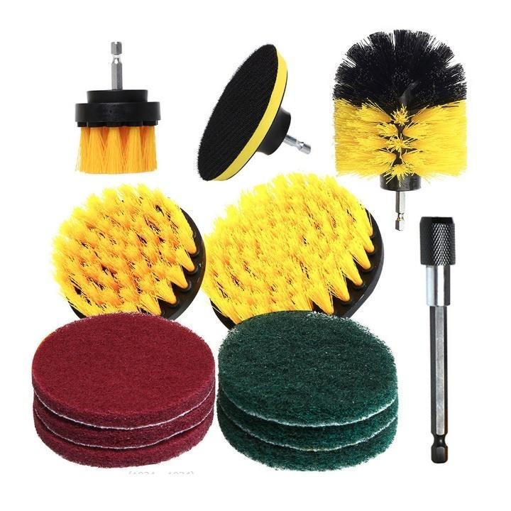 Bộ Bàn Chải Gắn Máy Khoan Cọ Rửa xách tay Đa Năng Bàn Chải lau chùi và vệ sinh phòng tắm Sofa Chà Sàn Đánh Giày