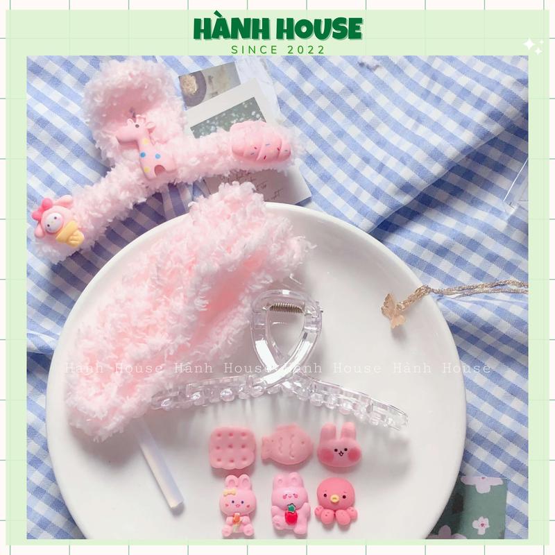   Có video hướng dẫn   handmade  Gói nguyên vật liệu tự làm kẹp tóc bằng len xù siêu xinh 