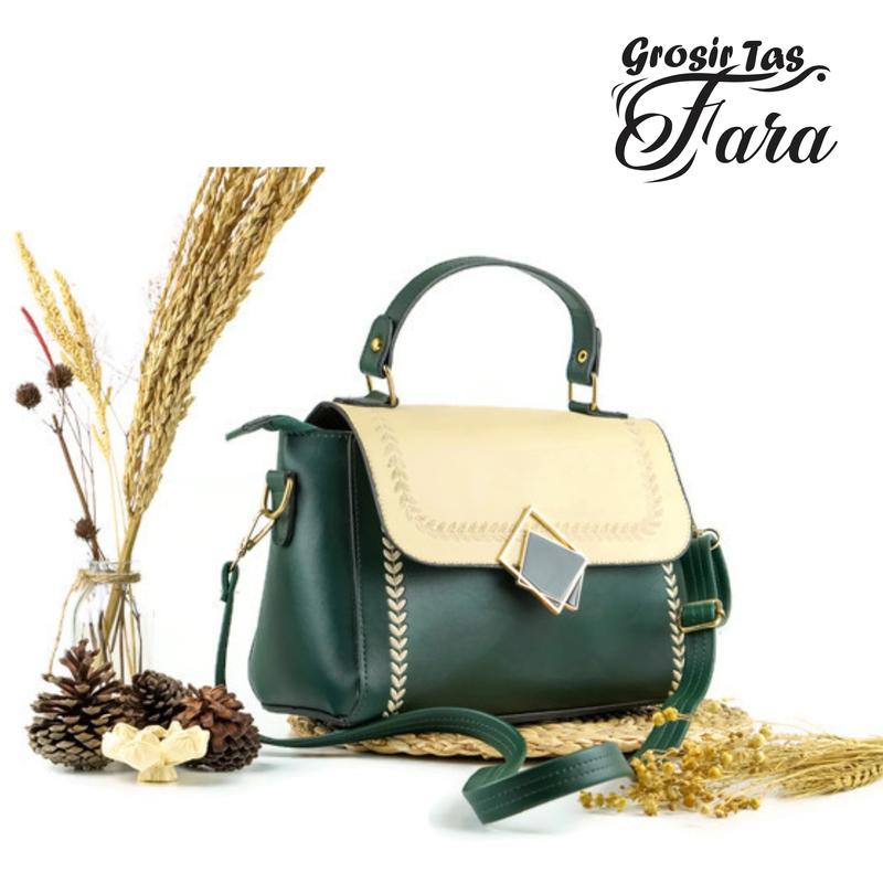 SALE! Tas Selempang Wanita 34 Putih Hijau 100% Original Outfit Cantik Kece Cewe OOTD Trendi Simple Kondangan 3