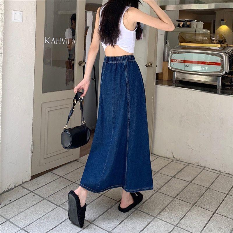 Product Introduction of Chân Váy Denim Dài, Ngoại Cỡ Cho Cô Gái Đầy Đặn, Váy Ô Chữ A Dài Nửa Người Dành Cho Nữ, Dài Trung Bình Qua Đầu Gối, Cạp Cao, Vải Mỏng, Ngoại Cỡ, Quần Áo Nữ, 100,00kg Women Khuy 6