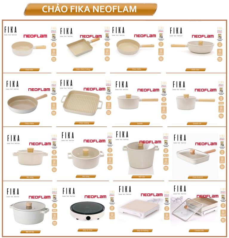 [Hàng chính hãng] Nồi, Chảo chống dính bếp từ Neoflam Fika Hàn Quốc, đủ size cỡ. Hàng có sẵn giao ngay.