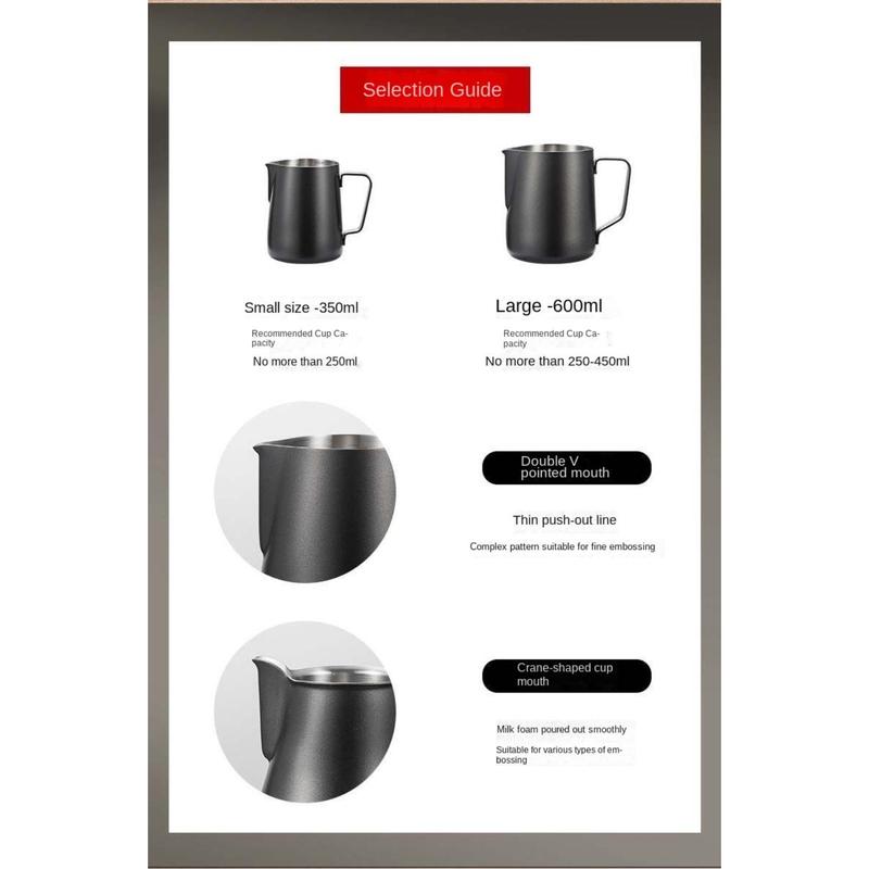 Product Introduction of Bình Tạo Bọt Sữa Cà Phê, Thép Không Gỉ Chất Lượng Cao, 350ml, Bình Tạo Bọt Sữa Cà Phê Chuyên Nghiệp Barista, Cân Chính Xác, Dụng Cụ Pha Cà Phê Espresso, Dụng Cụ Quán Cà Phê 22
