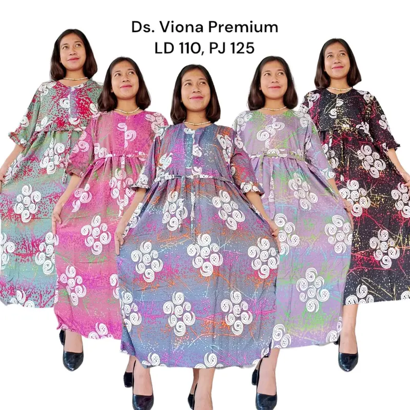 daster viona lengan 3/4 bahan rotari busui friendly Zipper depan 2