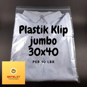 PLASTIK KLIP / ZIPLOCK 30 X 40 CM ISI 10 LBR - PLASTIK KLIP BAJU KAOS BENING
