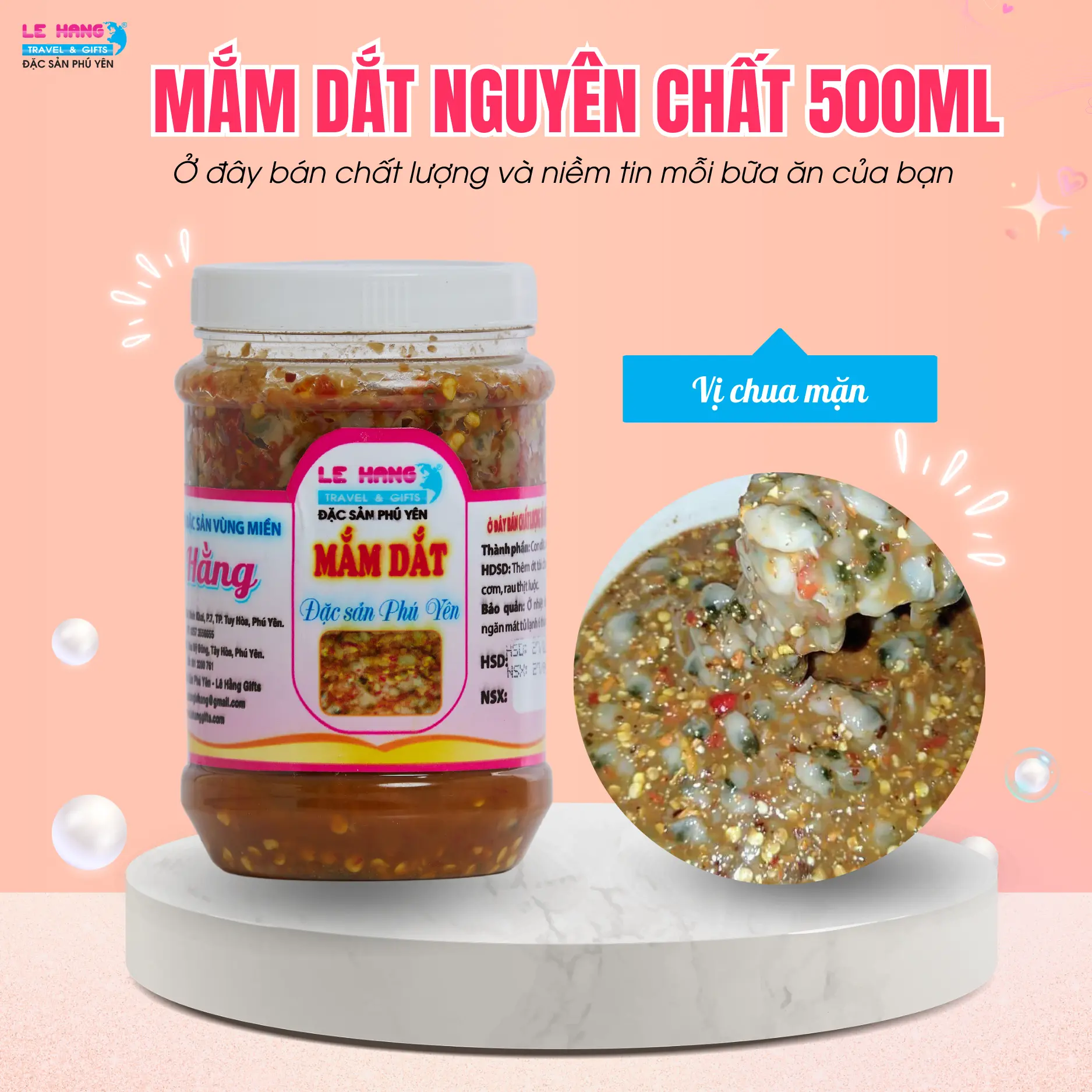 Combo 2 hủ mắm dắt nguyên chất, 500g/hũ - Lê Hằng Gifts