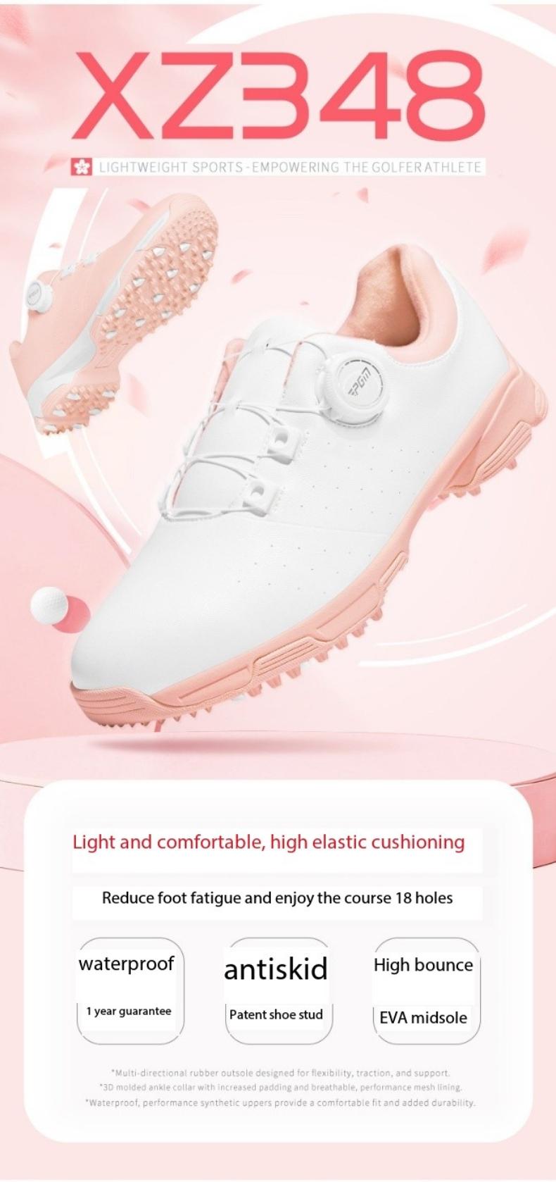 Product Introduction of [PGM] Golf Shoe Women's Summer Waterproof Microfiber Shoes Non-Slip Spike Bottom Sports Golf Women's Shoes Xz348 9