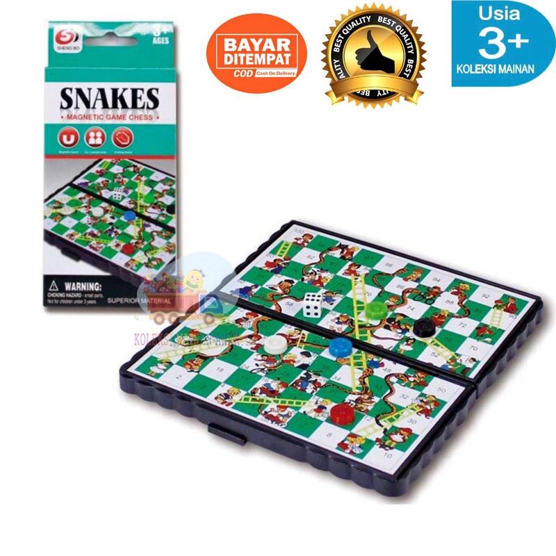 RM STORE mainan ular tangga magnet edukasi anak board game set magnetic snake and ladder 7