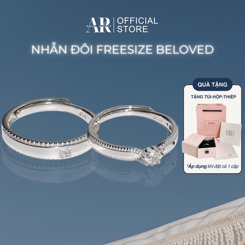 Nhẫn đôi bạc nam nữ Aura, nhẫn cặp Beloved-ND1