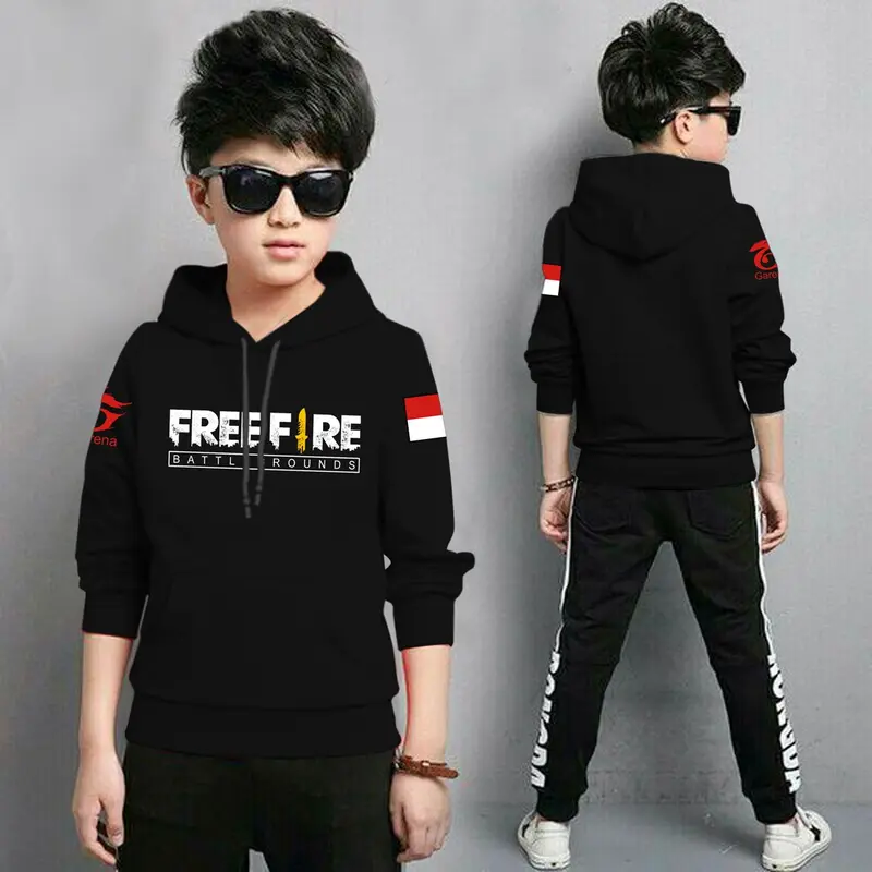 Jaket FF BENDERA Anak Laki Laki/Jaket Anak Terbaru/Hoodie Anak / Anak Gaming Bahan Fleece Tebal 4-11 TAHUN 0