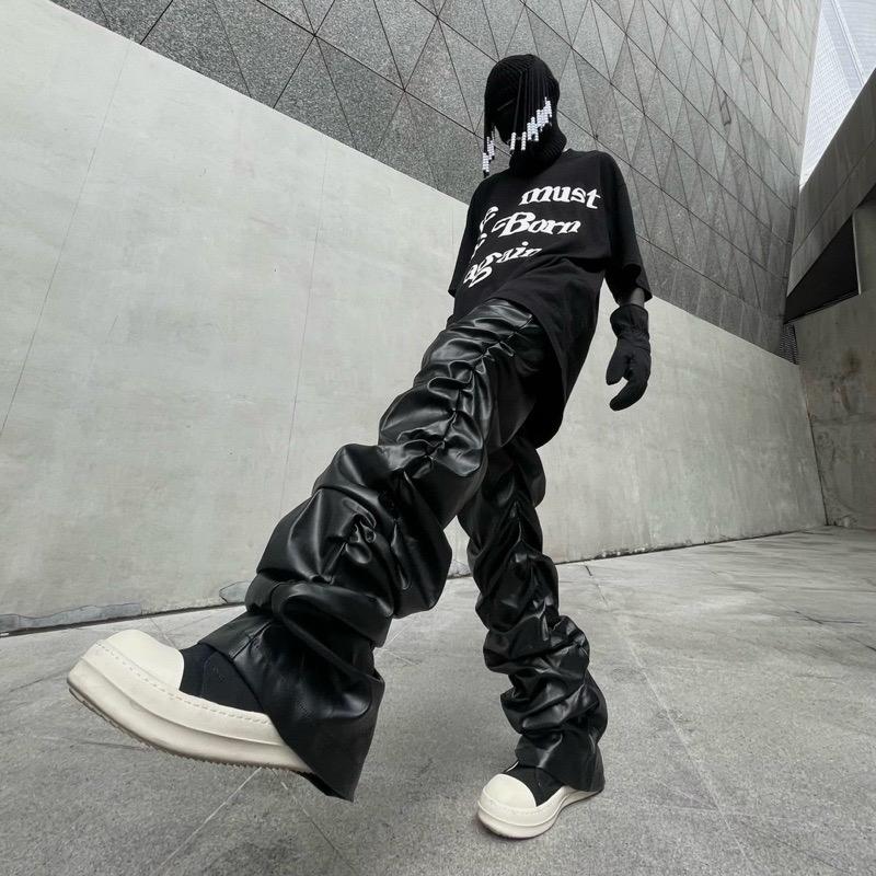 Popstar Leather Pants - Quần da dài [HOT TREND] streetwear, vamp ống xếp dài. Unisex nam nữ