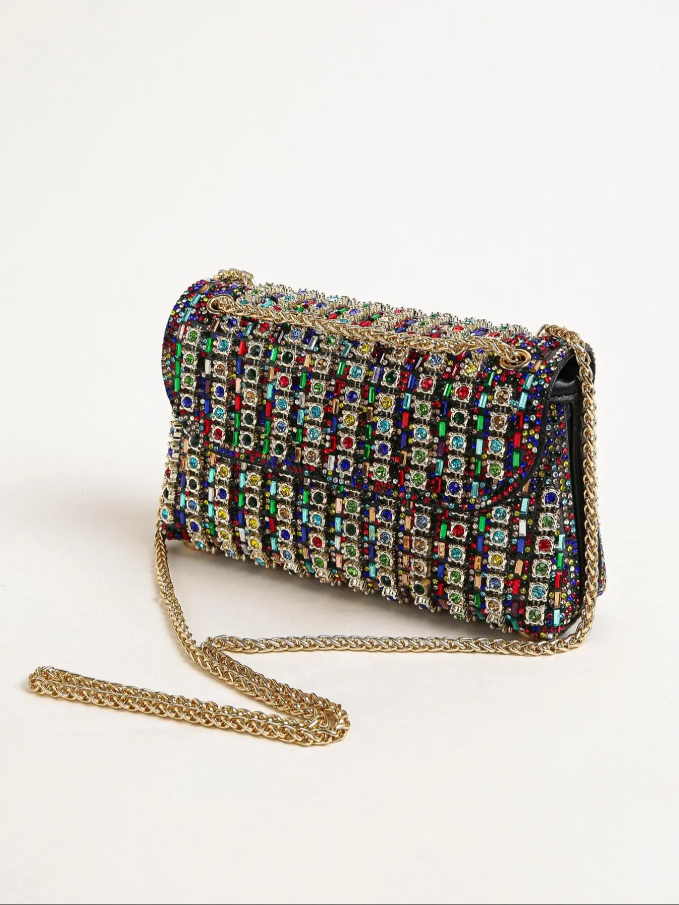 Women's Elegant Rhinestone Decorated Evening Bag, Exquisite Trendy Chain Strap Shoulder Bag, Fashionable Bag for Party Decoration