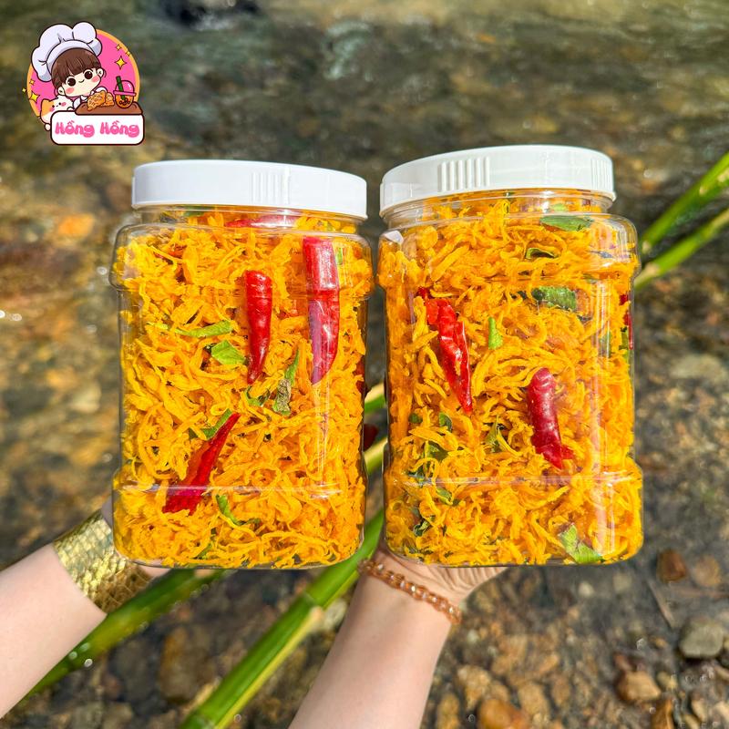    500Gr - 1Kg  Khô Gà Lá Chanh Nhà Làm - Thịt Gà Nguyên Chất Cay Ớt Tươi Snack Ăn Vặt Hồng Hồng 