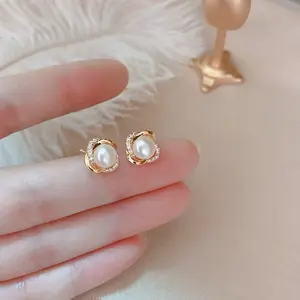 Anting Gulistan Lilit Mutiara Anting Stud Fashion Elegan Alloy Earrings promise anting  daisy anting  jepit