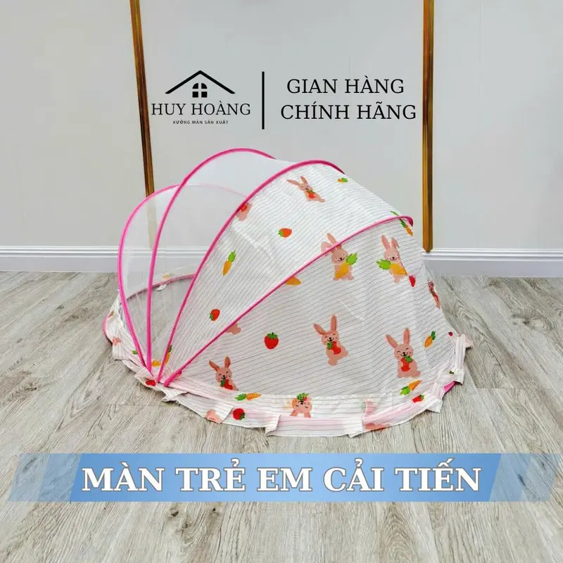 Màn chụp tự bung gấp gọn cho bé - Mùng chụp tự bung chống muỗi cho bé sơ sinh, bé lớn an toàn tuyệt đối 0