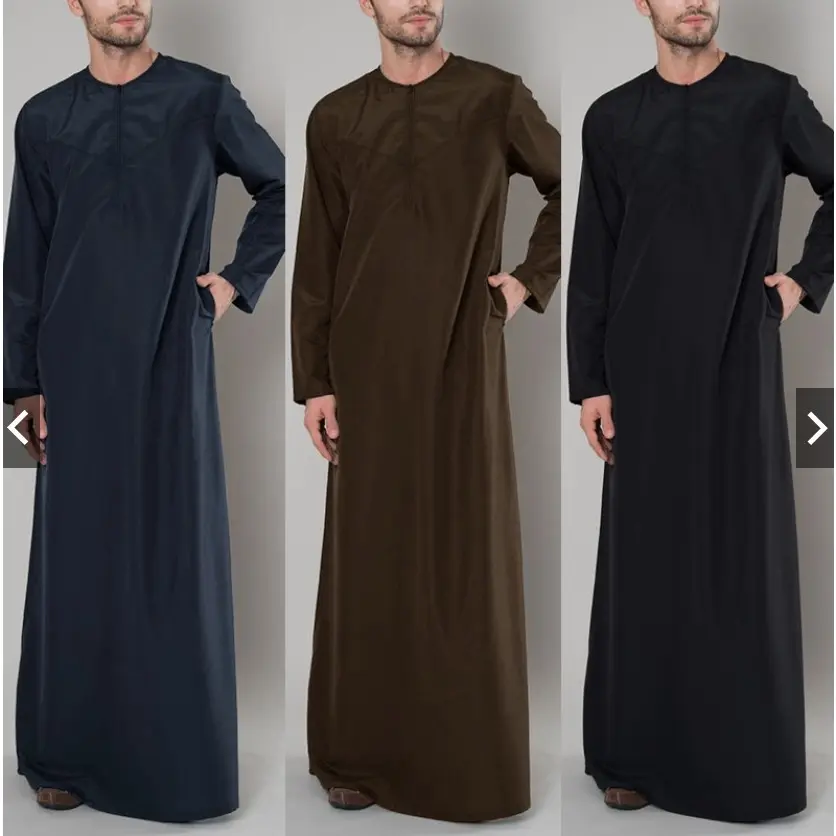 [Fly us]-loose robe with zipper for men, new Muslim shirt, Middle East, Arab, Dubai, Malaysia