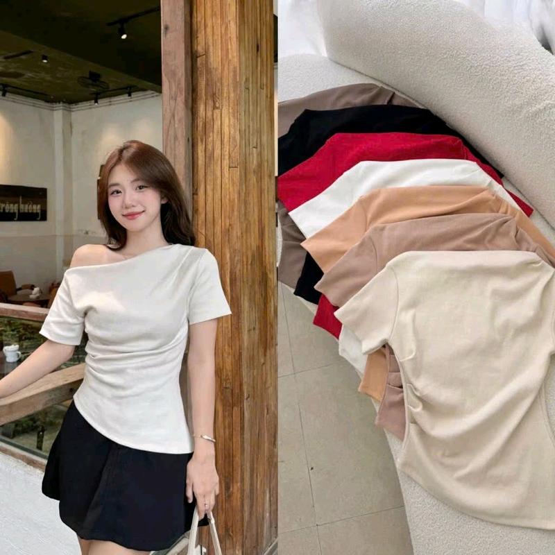 Áo thun kiểu trễ vai Bigsize 45-85kg chất liệu thun tăm lạnh mát co giãn tốt