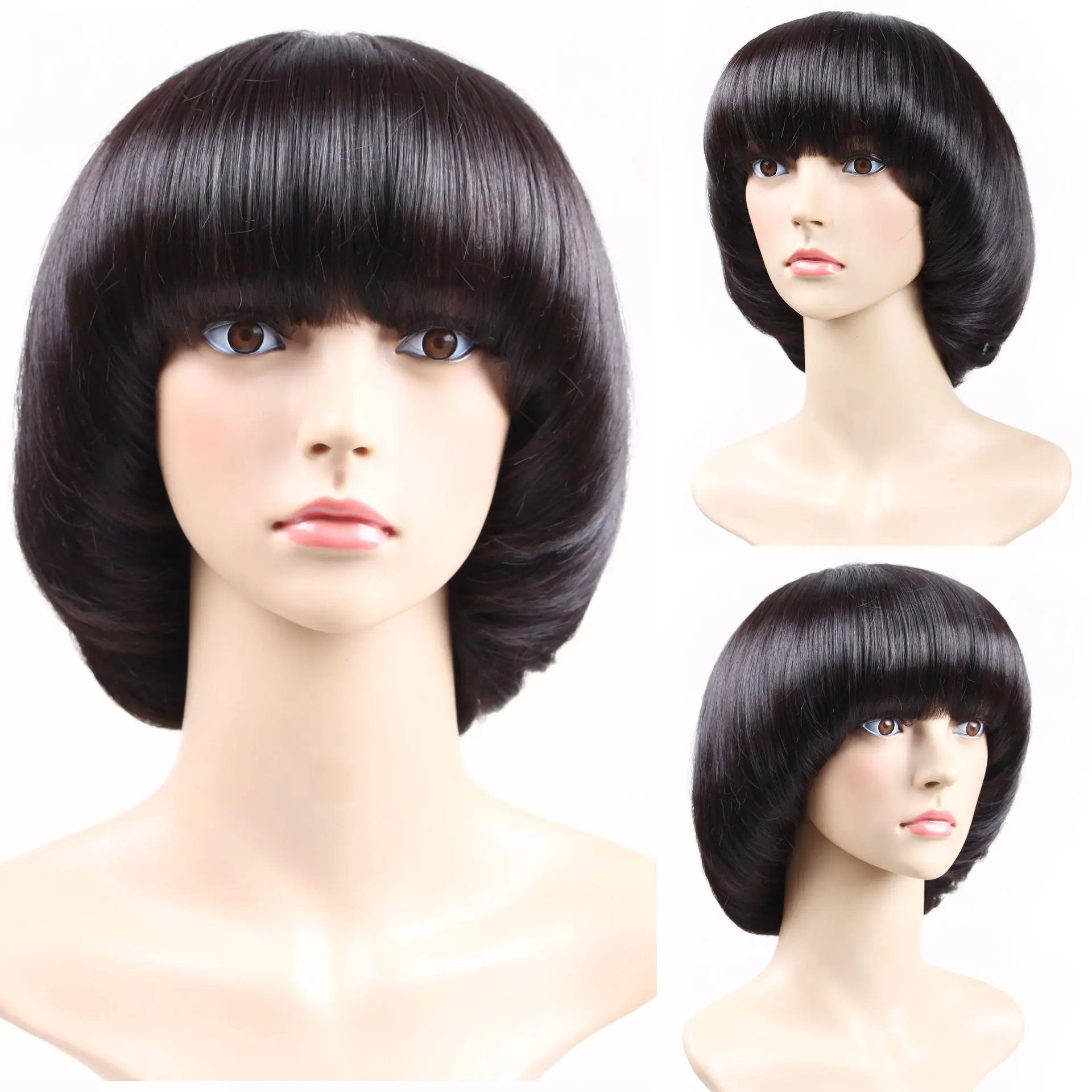 Fashion Wig for Women, European and American Style Short Bob Wig, Wholesale Inner Buckle Bobo Synthetic Fiber Wig Cap hair  toupee wig  hair  women 40  inch  hair
