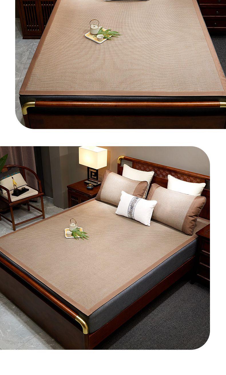 Product Introduction of [Accumulated Hot Sale 99.99 Million + Pieces] Lehome High-End Double-Sided Rattan Mat Three-Piece Set of Summer Sleeping Mat Ice Silk Mat Foldable Student Household Dormitory Summer 21