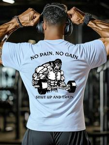 Men's Regular Fit Gorilla & Letter Print Round Neck Tee, Casual Short Sleeve Crew Neck T-shirt for Summer, Fashion Men's Top for Gym Workout Running