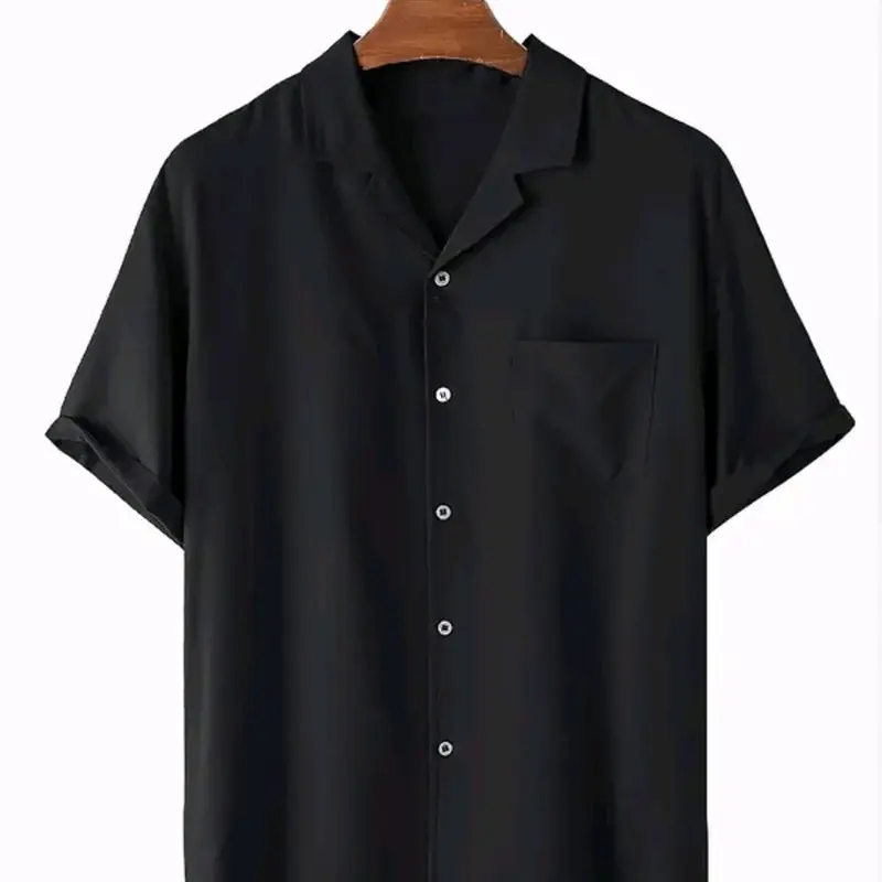 KEMEJA HAWAI POLOS UNISEX LENGAN PENDEK Cowok Fit Tangan Pria Panjang Casual Basic 8