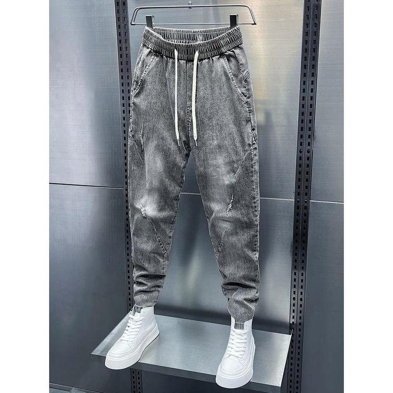 Quần Jean Nam Dáng Ôm, Phong Cách Hàn Quốc, Quần Jogger Co Giãn, Hợp Xu hướng, Thích Hợp Cho Mùa Xuân Và Mùa Thu, Dễ Phối Đồ, Giày Nam 7