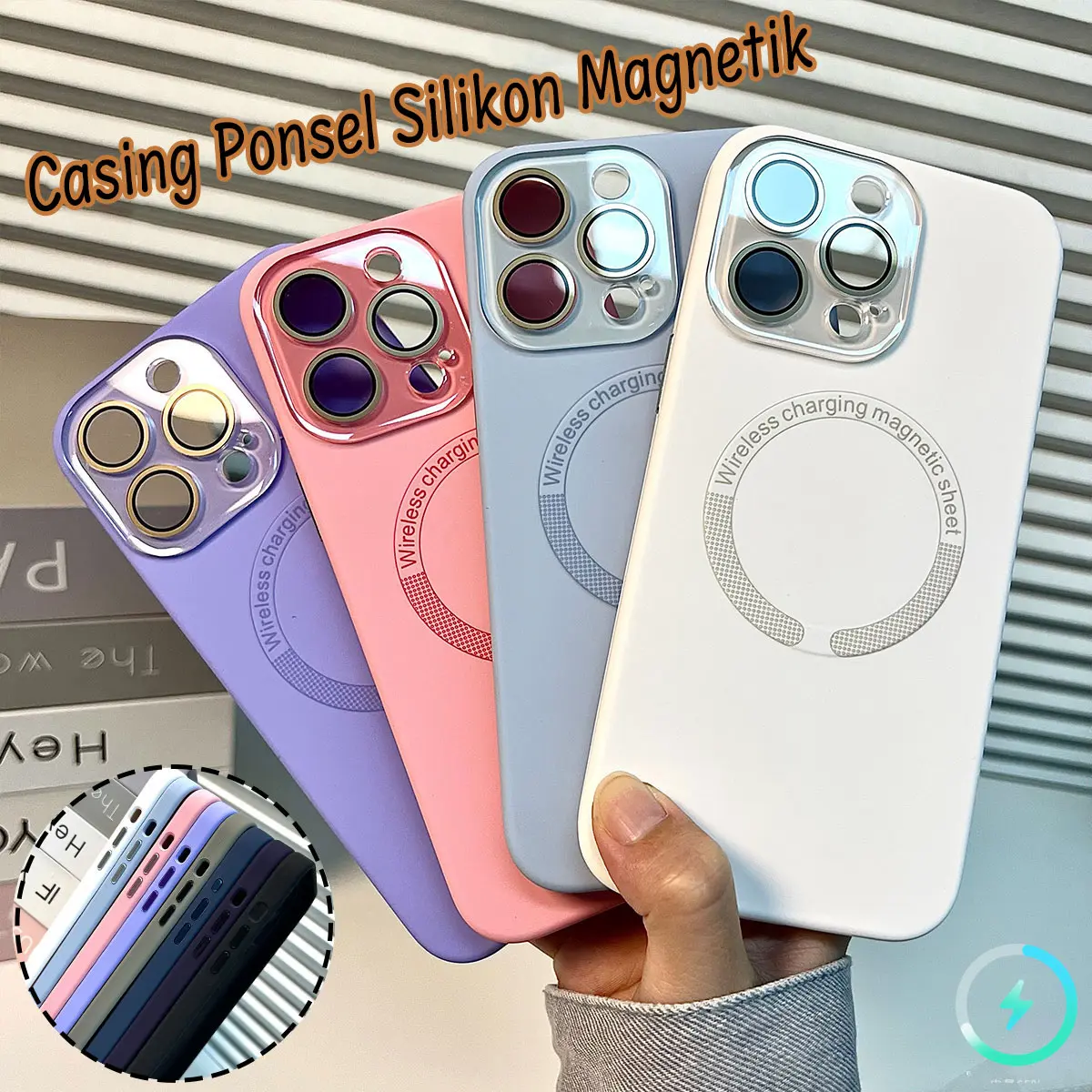 Casing Silikon Magnetik Untuk iPhone 11 12 13 14 15 Pro MaxTahan Guncangan Tahan Jatuh Case