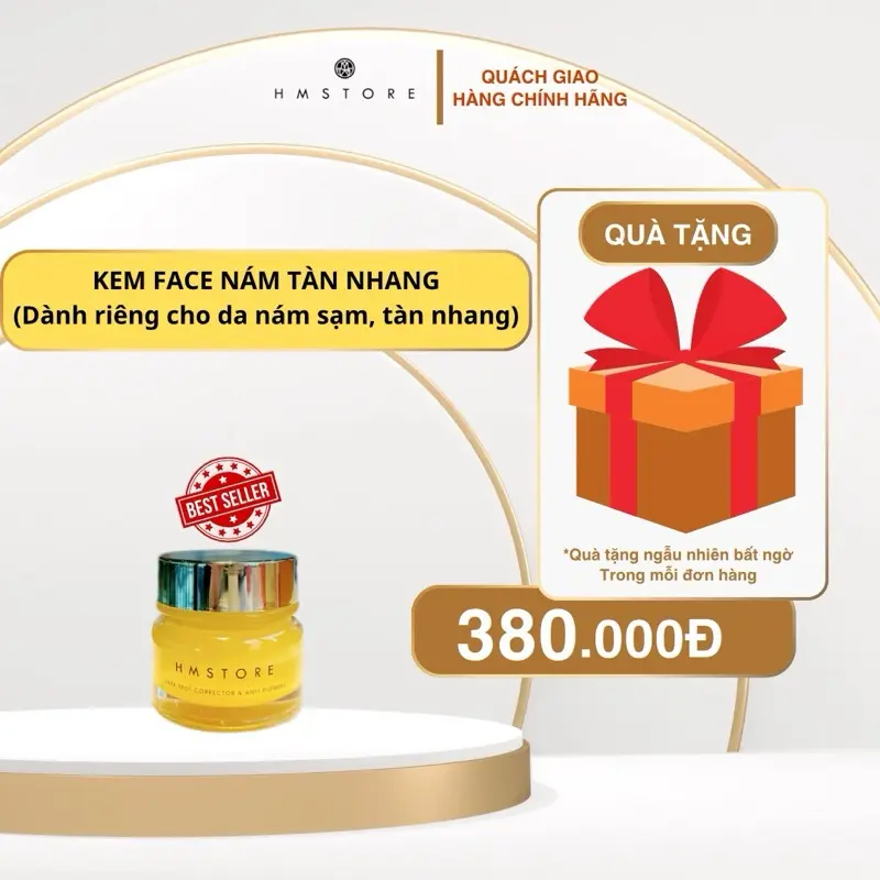 KEM FACE NÁM TÀN NHANG HM STORE (Dành riêng cho da sạm nám, tàn nhang) Skincare Làm Đẹp Da - Hỗ Trợ Làm Mờ Nám Sạm, Dưỡng Trắng Đều Màu Da