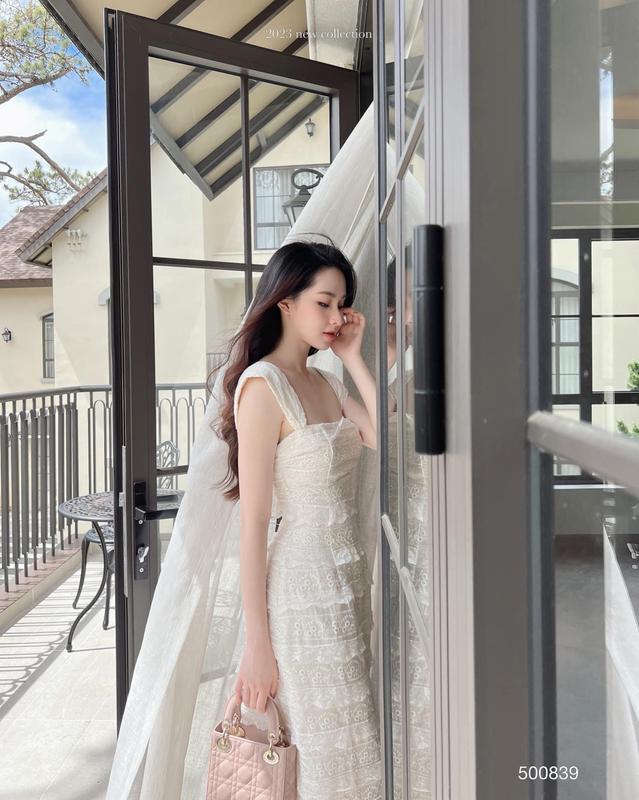 Đầm body ren 2 dây bản to siêu sang chãnh-TYGA DRESS
