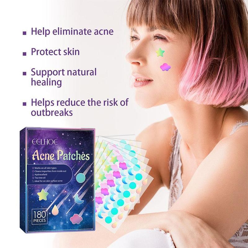 180pcs/box Hydrocolloid Acne Patch Pimple Repair Patch Ance Colorful Starry Care Face Sky L7K7 2